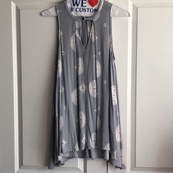NWOT Free People Womens Dress Size / Top (S) Medallion Print, Light blue gray . - Picture 3 of 9